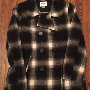 Old navy women’s plaid peacoat